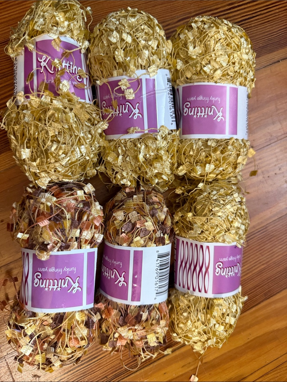 Funky Fringe Yarn Bundle - Gold & Multicolor